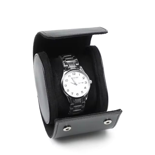 Black Leather single watch roll